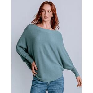 Women's Size S/M Kerisma Ocean Teal Ryu Top Dolman Sleeve Slouchy Sweater